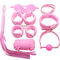 PU Leather SM Sex Bondage Set Handcuffs Nipple Clamps Collar Gag Whip Rope