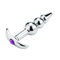 Metal Personalised Butt Plug Trainer Beads Massage SUS Anal Plugs Jewelry Crystal Gem Base Toys